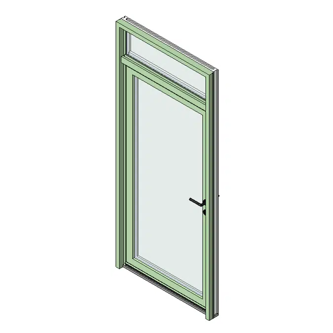 Entrance door glass with transom