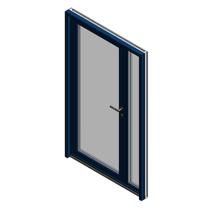 Entrance door glass with side leaf MéO