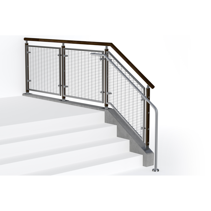 BIM objects - Free download! FIN Stainless Steel Wire Mesh Railing ...