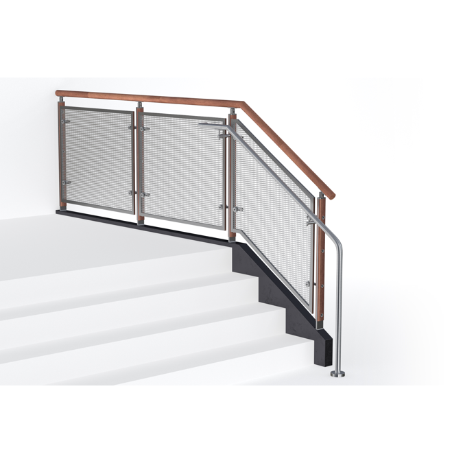 BIM objects - Free download! FIN Stainless Steel Perf Metal Railing ...