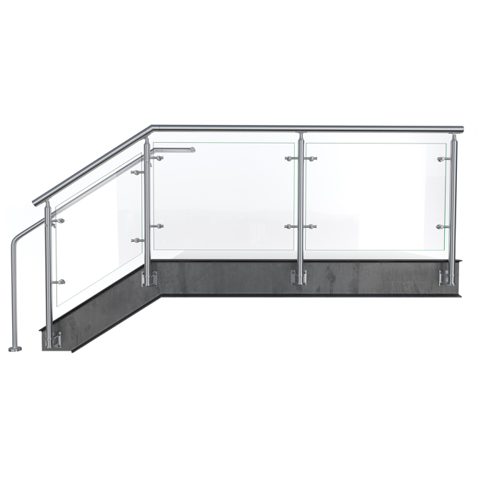 BIM objects - Free download! CIRCA Stainless Steel Glass Railing System ...