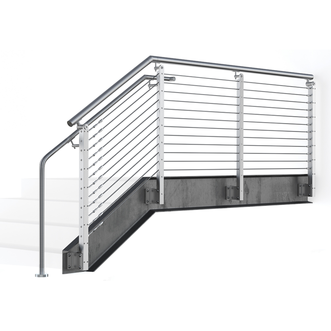 BIM objects - Free download! TEE Stainless Steel Cable Railing System ...