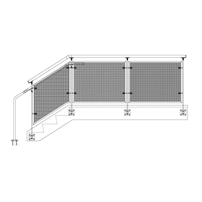 BIM objects - Free download! BEACON Stainless Steel Wire Mesh Railing ...
