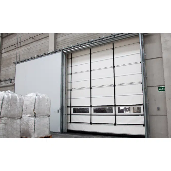 High-speed fold-up door Windwall