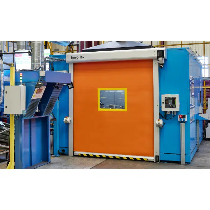 High-speed roll-up door for automated production lines