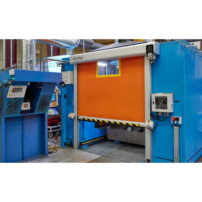 High-speed roll-up door for automated production lines