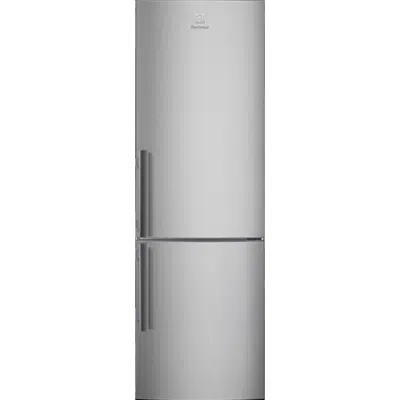 Electrolux FS Fridge Freezer Bottom Freezer Grey+Stainless Steel Door with Antifingerprint 595 1745图像