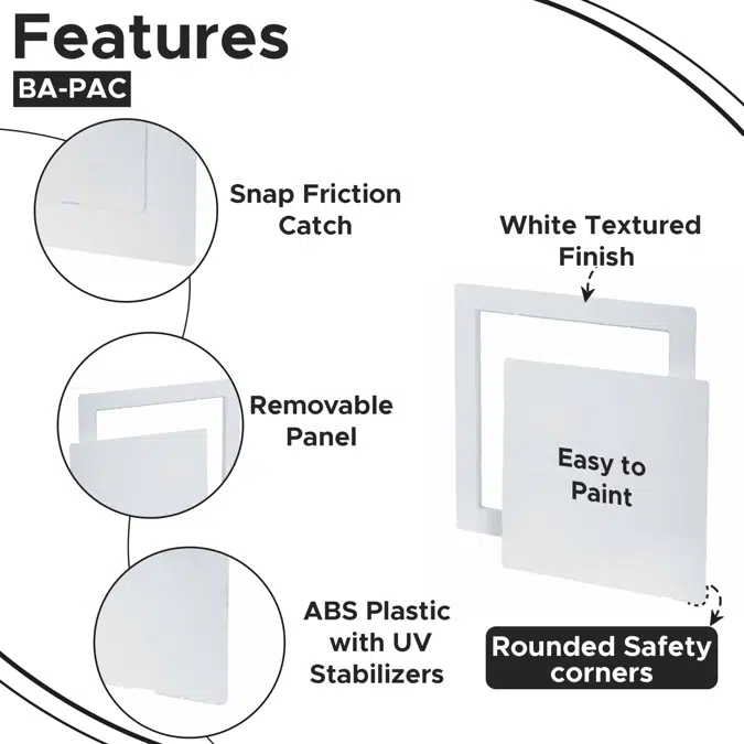 Removable Plastic Access Door with UV Stabilizers (BA-PAC)