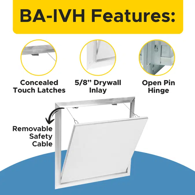 INVISA HATCH™ Drywall Inlay with Fully Detachable Hatch (BA-IVH)