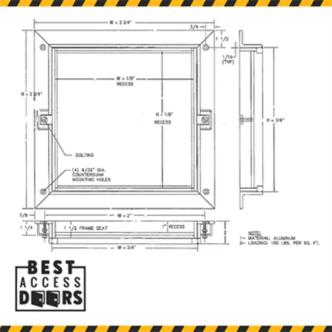 Removable Floor Hatch Recessed for Ceramic Tile (BA-RRFD-T1)