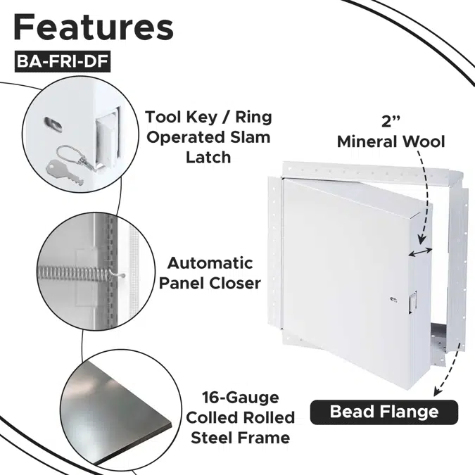 Fire Rated Insulated Access Panel with Mud In Flange (BA-FRI-DF)