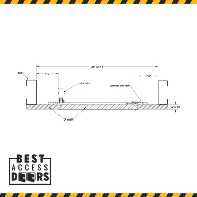 Recessed 1/2" Aluminum Access Door with Hidden Flange (BA-ALR-12) 