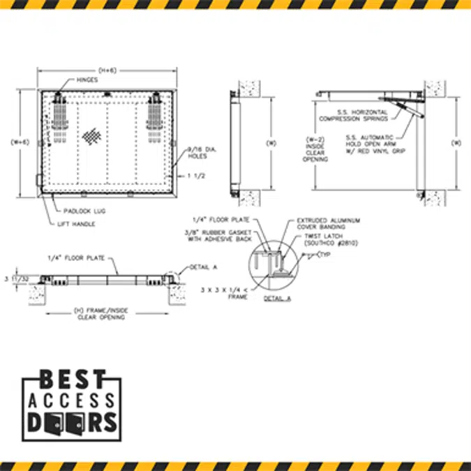 Flood Tight Floor Hatch (BA-FTFD)