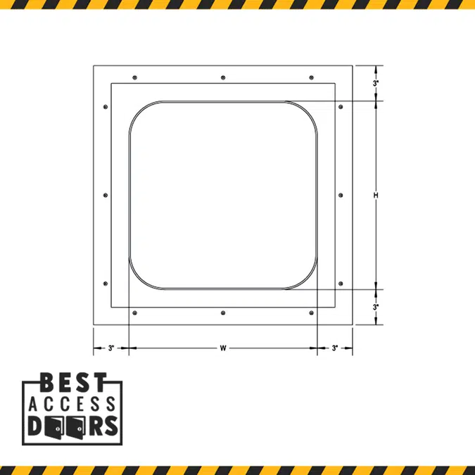 Pop-Out Radius Corner Gypsum Access Panel for Ceilings (BA-FGRG-RC) 