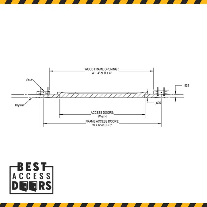 Pop-Out Radius Corner Gypsum Access Panel for Ceilings (BA-FGRG-RC) 