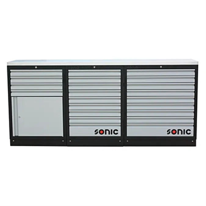 SONIC MSS 26"/34" low serup with 22 drawers with ss top