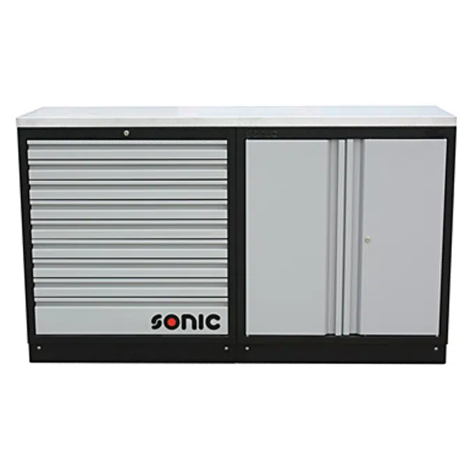 SONIC MSS 34" 9 drawers & closet with stainless steel top blade