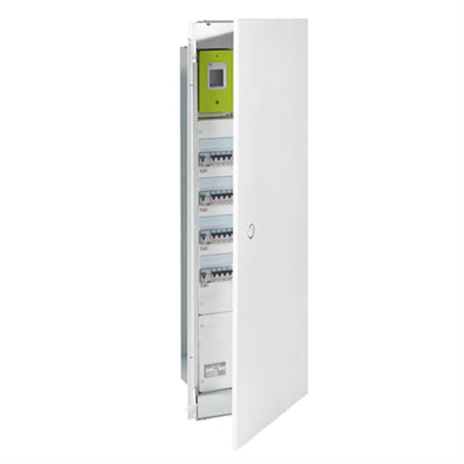 Tub and metal frame 1 bay Drivia for recessed installation of enclosures from 2 to 4 rows of 18 modules, the control panel and the communication box