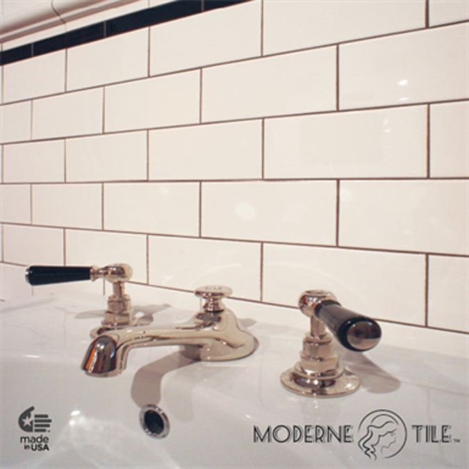 Classic base mouldings & trim (Moderne Tile by Heritage Tile)