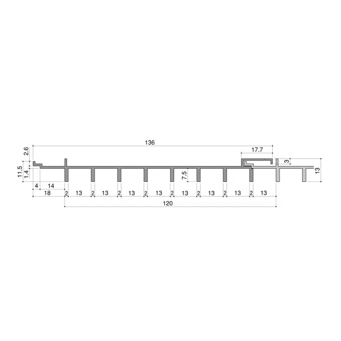 形材スパンドレル  RA-40/13mmタイプ 