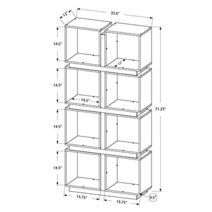 Monarch Specialties 7078 Bookcase