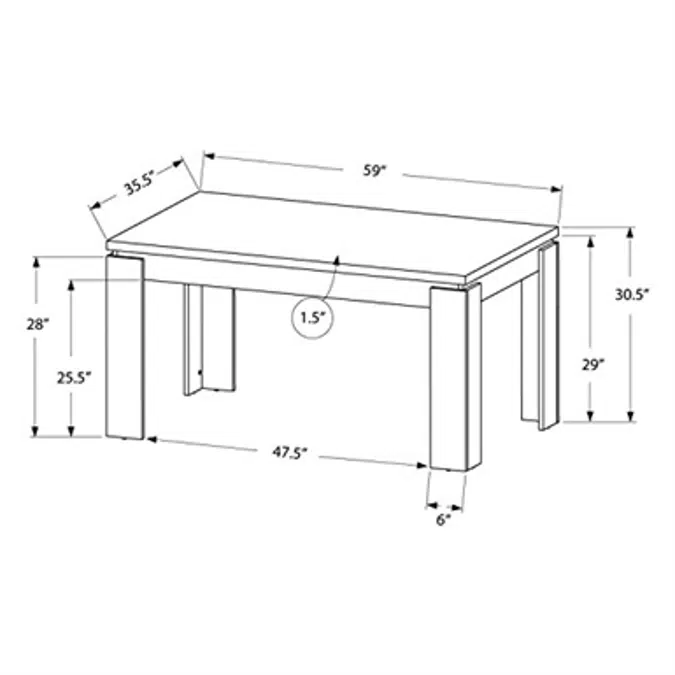 Monarch Specialties 1055 Dining Table