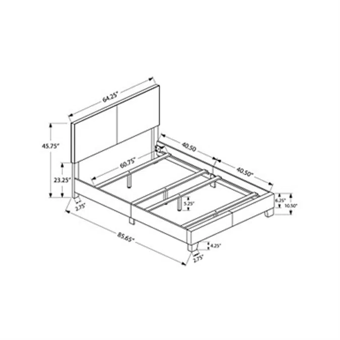 Monarch Specialties 5911Q Queen Bed Frame