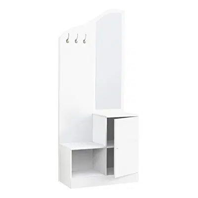 画像 Monarch Specialties 2776 Hall Tree with Storage and Mirror