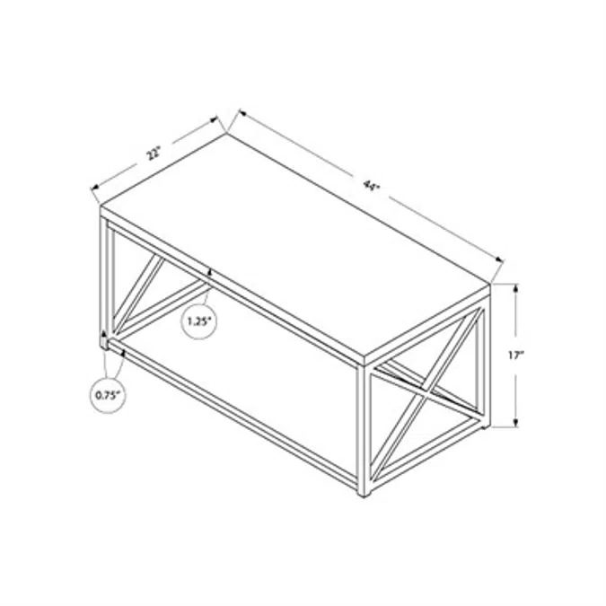 Monarch Specialties 3028 Modern Coffee Table