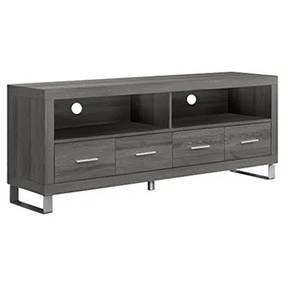画像 Monarch Specialties 2517 TV Console with 4 Drawers