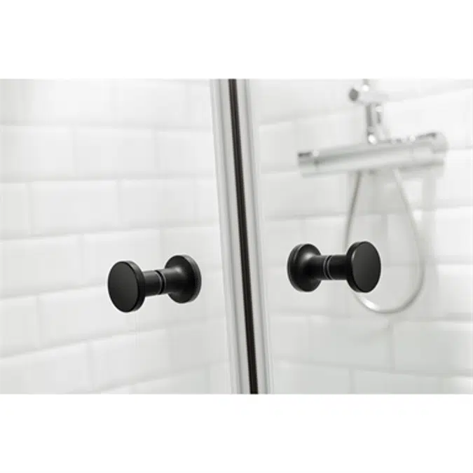 LussoBlack Showerwall curvedcorner80x80