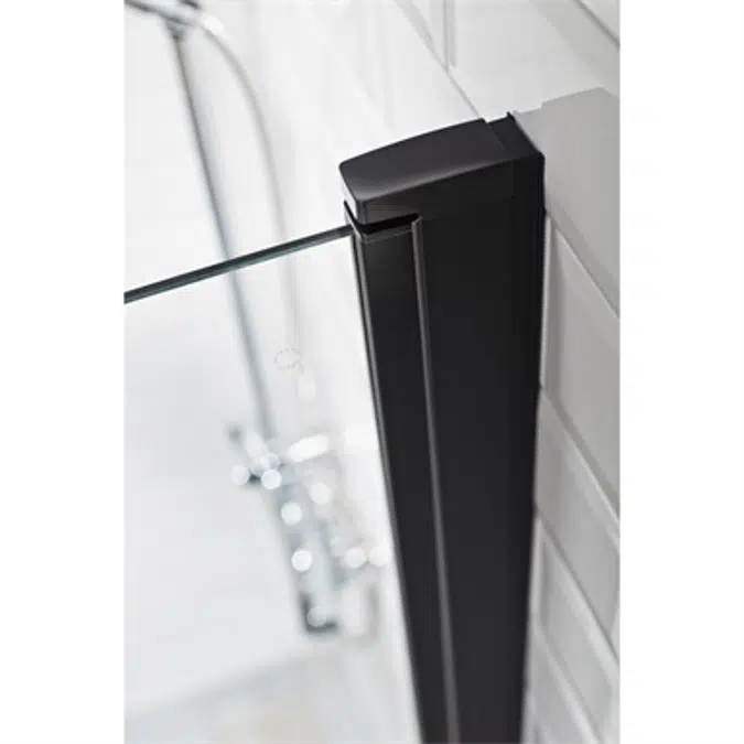 LussoBlack Showerwall curvedcorner80x80