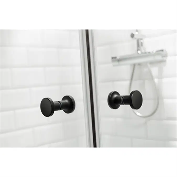 LussoBlack Showerwall straightcorner80x80