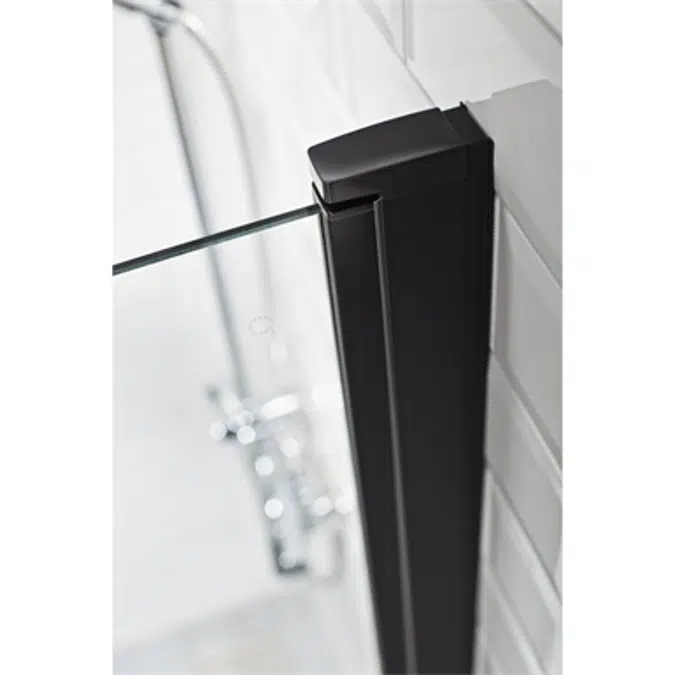 LussoBlack Showerwall straightcorner80x80