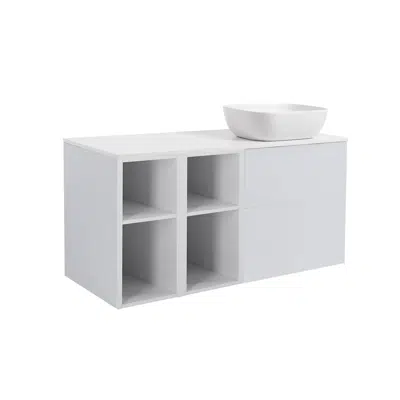 Image for Isella 120 (60+2x30) with 2 pcs open units and countertop washbasin