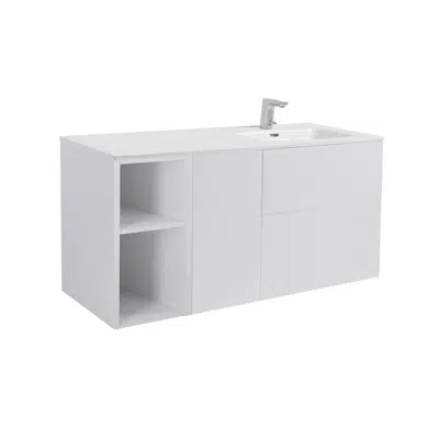 Image for Isella 120 (60+30+30) with ceramic washbasin, 1 pc open unit and 1 pc laundry basket unit