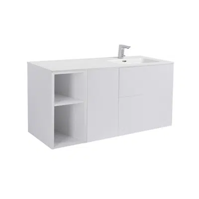 Isella 120 (60+30+30) with ceramic washbasin, 1 pc open unit and 1 pc laundry basket unit 이미지