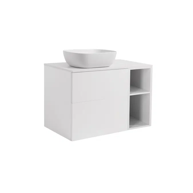 Isella 90 (60+30) with open unit and countertop washbasin