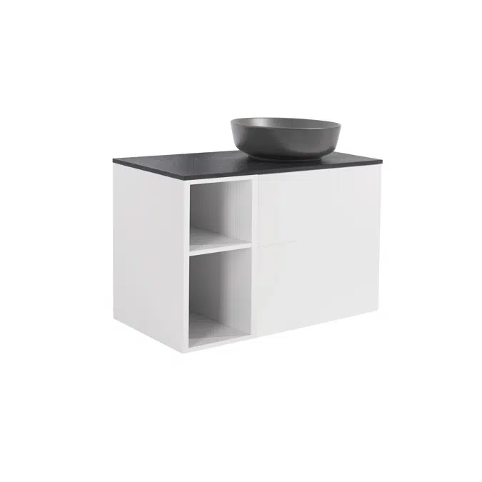 Isella 90 (60+30) with open unit and countertop washbasin