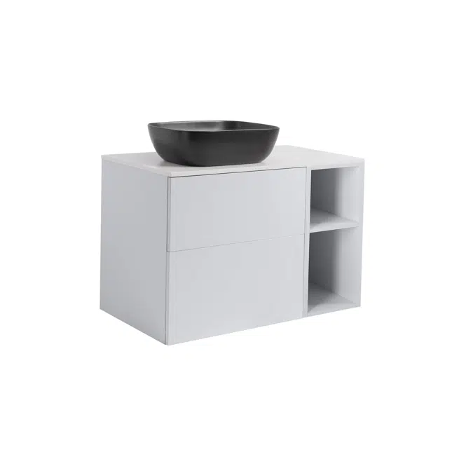 Isella 90 (60+30) with open unit and countertop washbasin