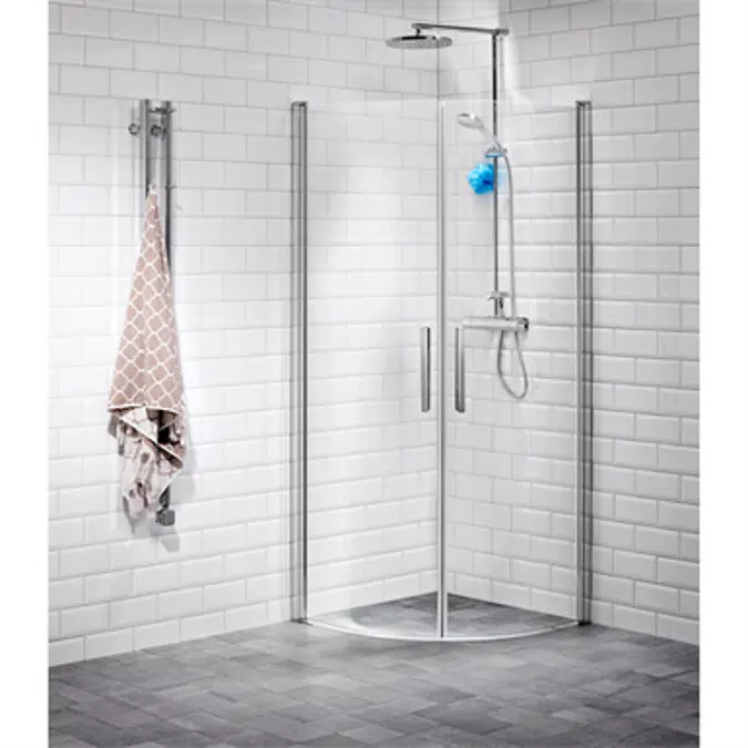 LussoShowerwall curved corner80x80