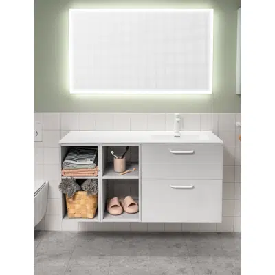 Isella 120 (60+2x30) with 2 pcs open units and ceramic washbasin 이미지