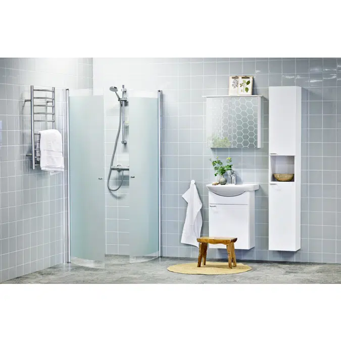 PictoShowerwall curved corner80x80