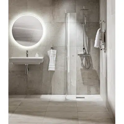 Image for LussoShowerwall curved door80