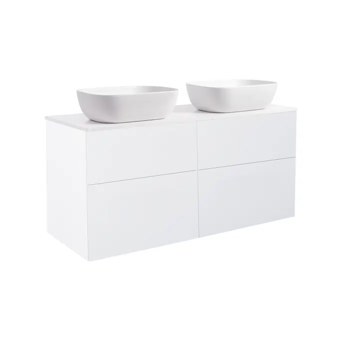 Isella Vanity unit 120 with 2 countertop washbasins
