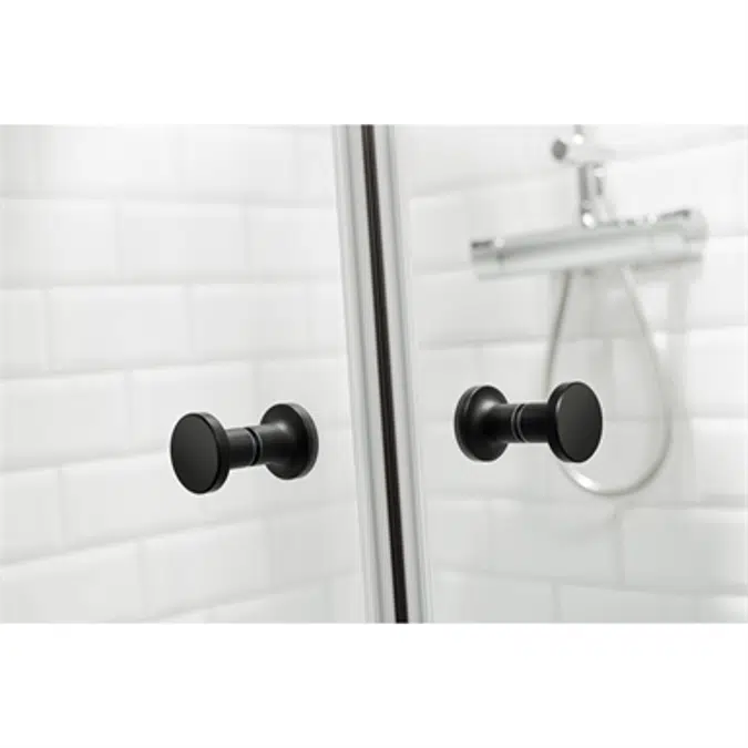 LussoBlack Showerwall straightcorner90x90