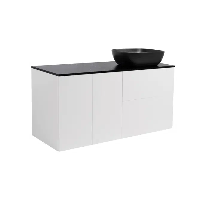 Isella 120 (60+2x30) with laundry basket unit and countertop washbasin