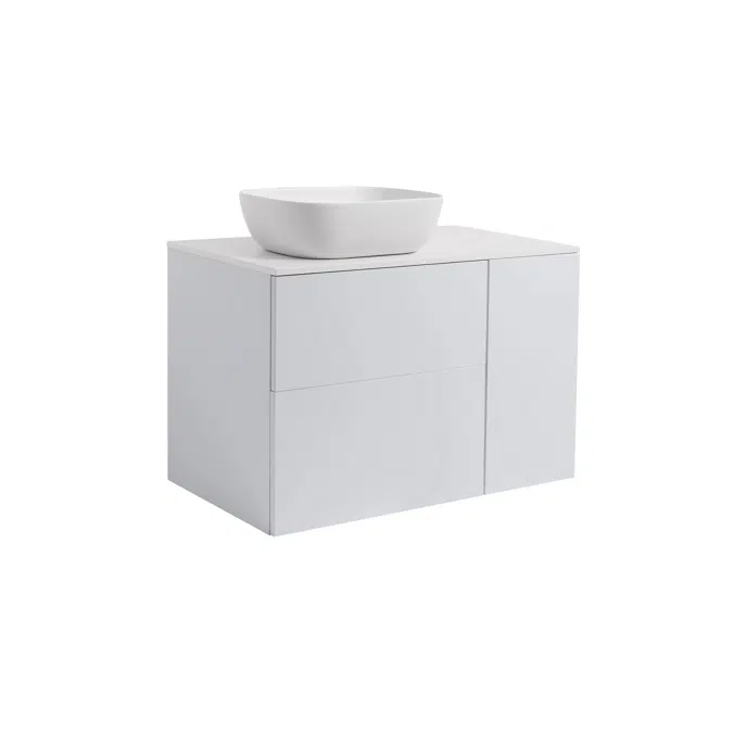 Isella 90 (60+30) with laundry basket unit and countertop washbasin