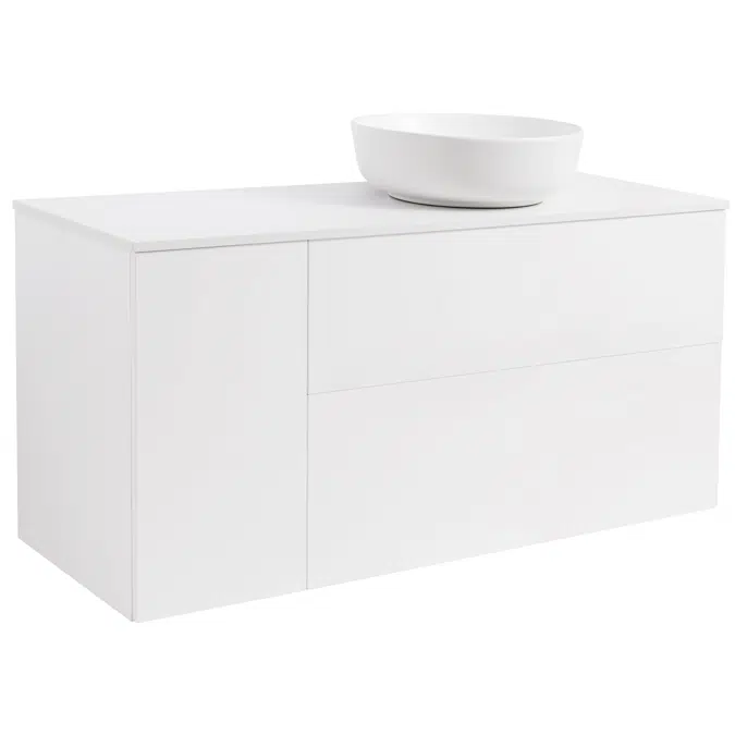 Isella 120 (90+30) with laundry basket unit and countertop washbasin