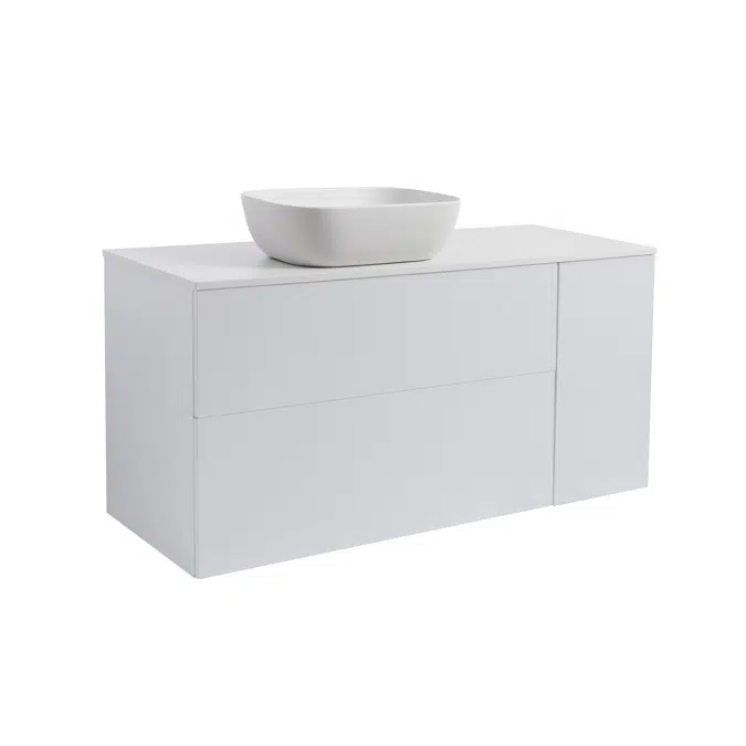 Isella 120 (90+30) with laundry basket unit and countertop washbasin